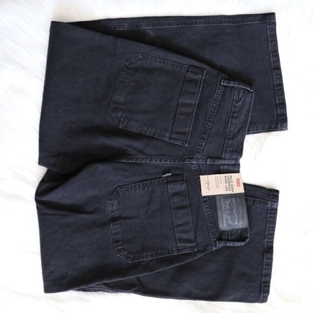NEW Levi's Black Mile High Wide Leg Cropped Jeans Size 25 - Picture 5 of 7